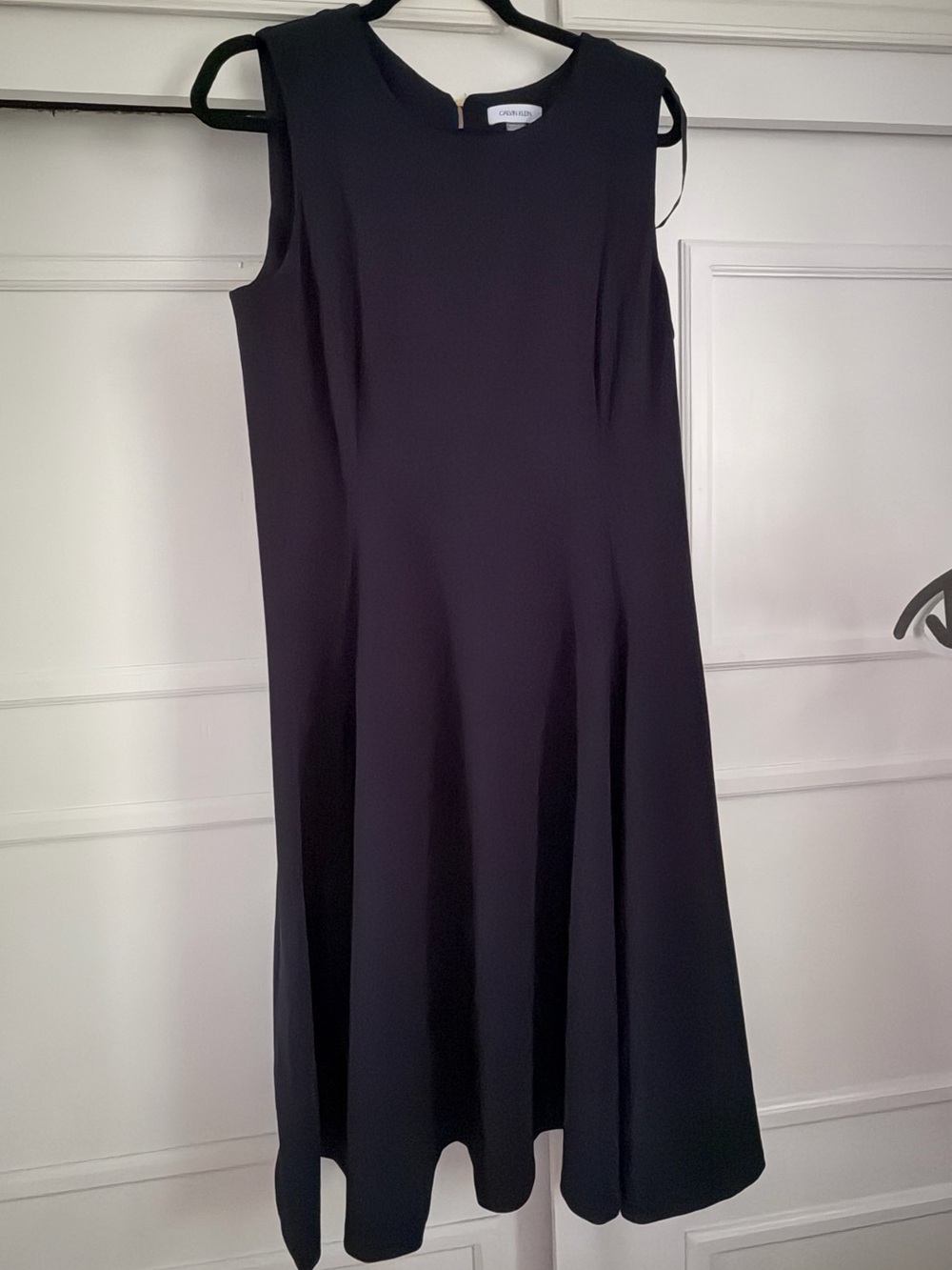 Navy Calvin Klein sleeveless midi dress